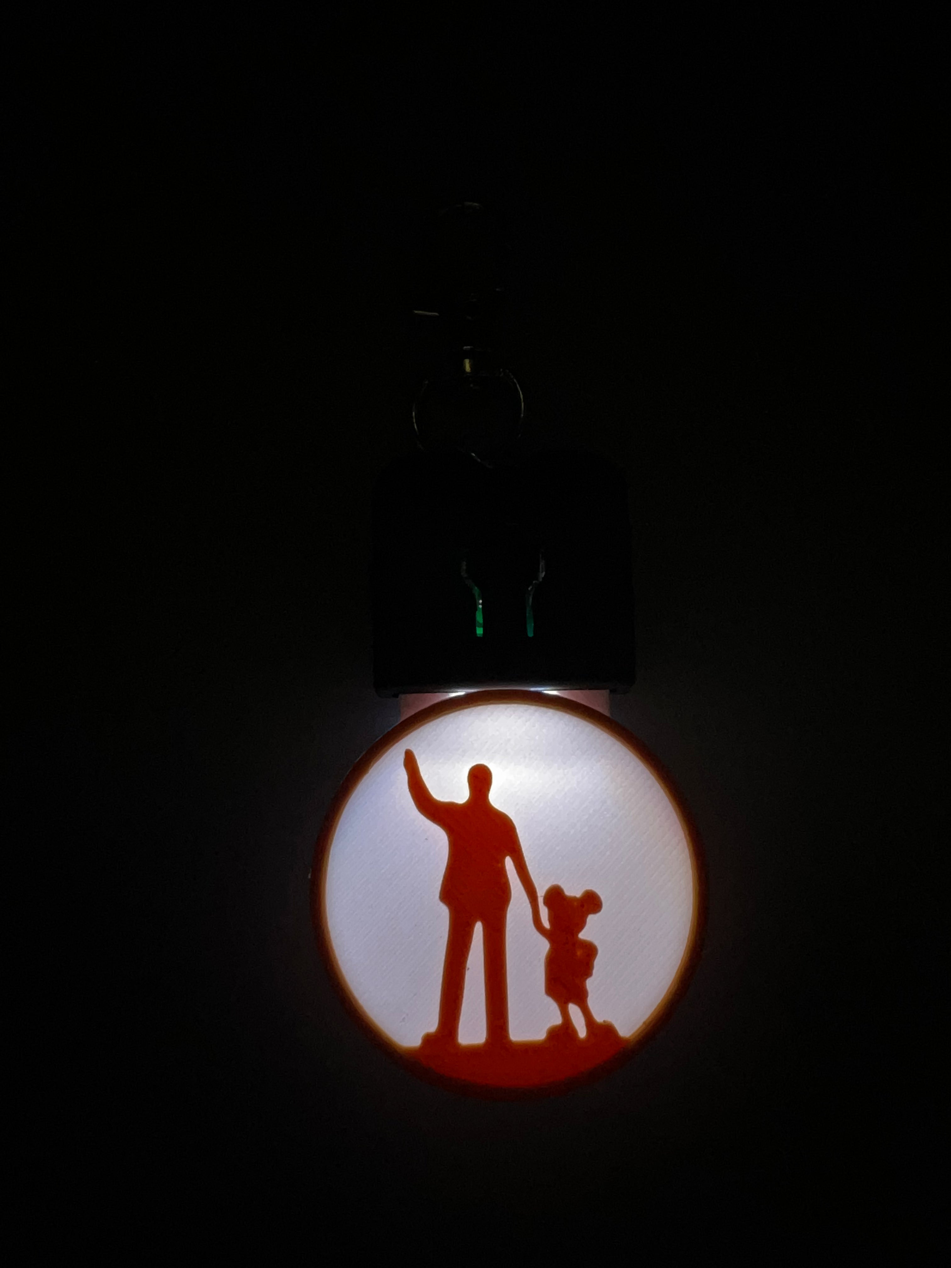 Mini light up keychain/dog tag