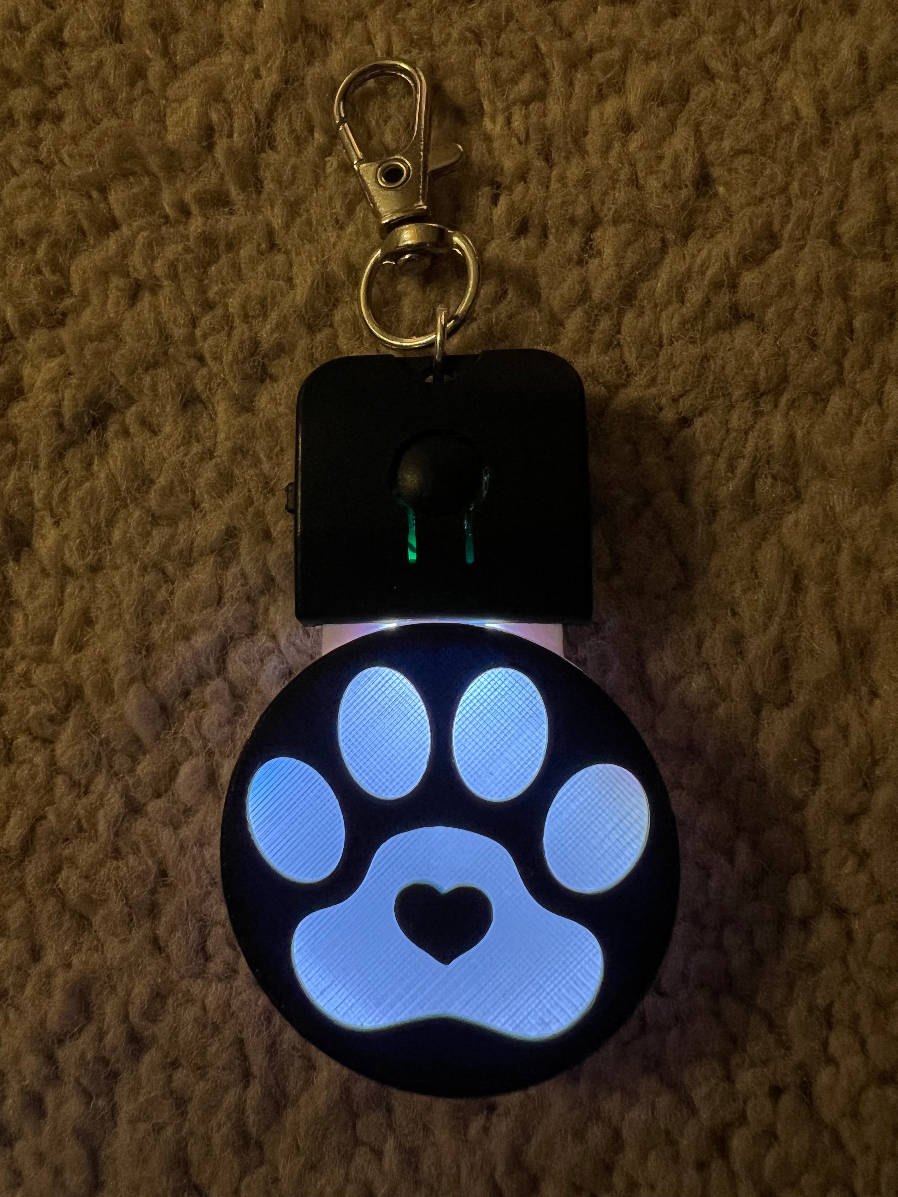 Paw light up dog tag/keychain